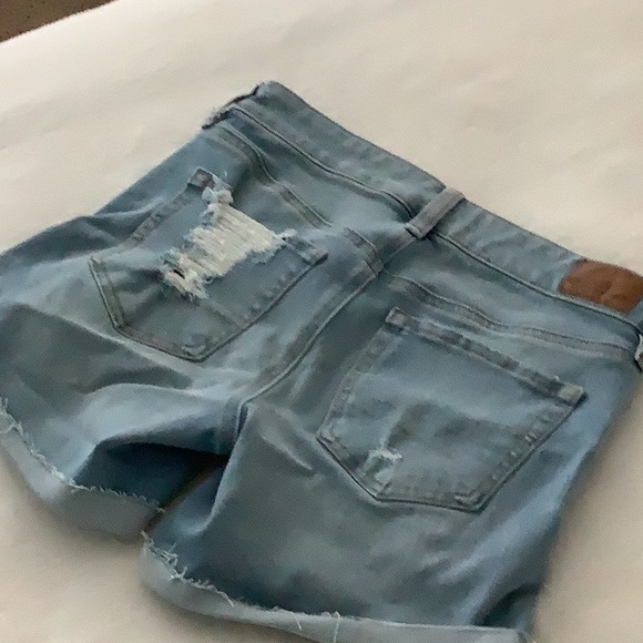 AE MIDI Ripped Light Wash Blue Denim Dream Shorts - Picture 5 of 10